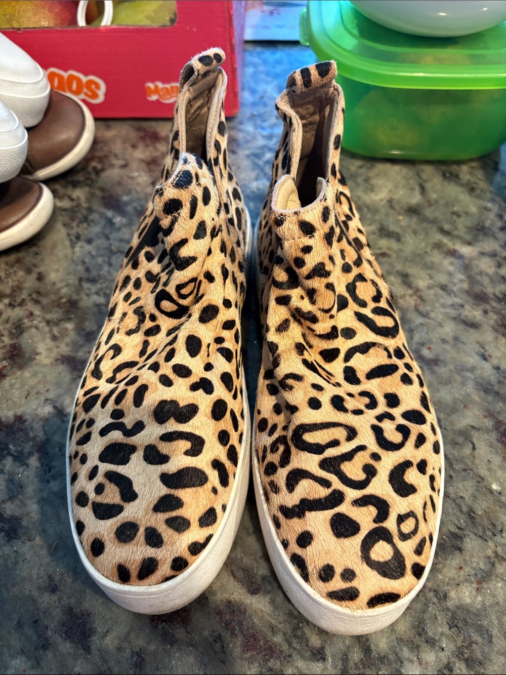Steve Madden Leopard Print Slip-On Sneakers - Tan/Black